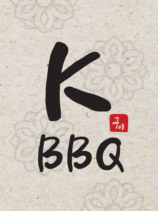 K BBQ Austin official logo on textured paper.